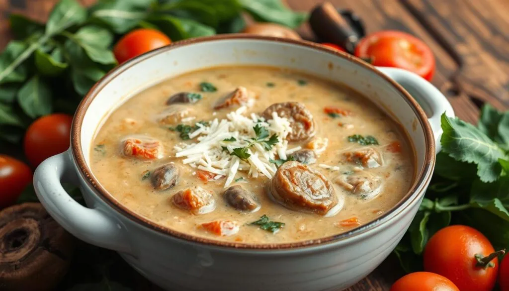 creamy parmesan italian sausage soup