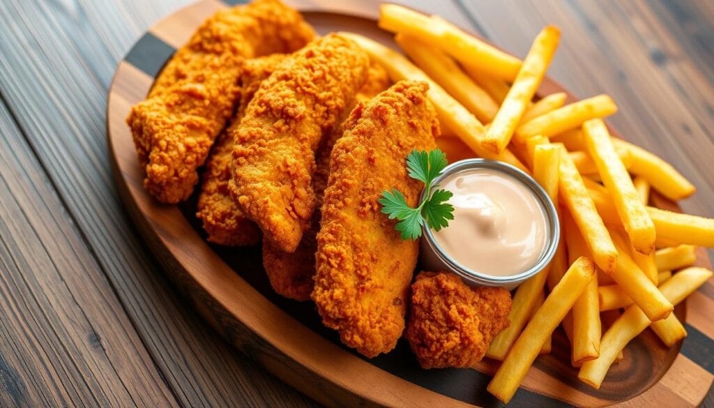 chicken tenders and fries
