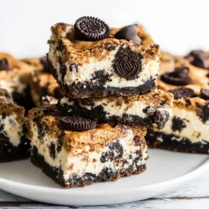 Oreo Chocolate Chip Cheesecake Bars