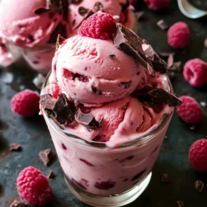 Raspberry Chocolate Chunk Ice Cream