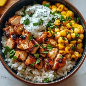 Savory Chicken Rice Bowl with Street Corn Twist