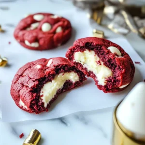 Cheesecake Stuffed Red Velvet Cookies